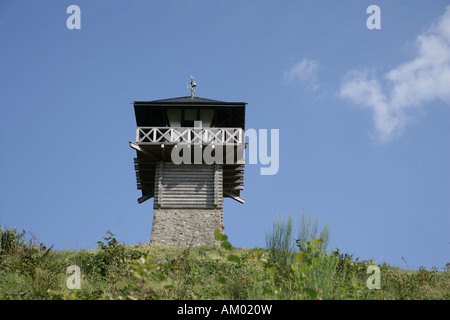 Il Limes-Tower vicino Azbach conteggi per i siti del Patrimonio Mondiale, Renania-Palatinato, Germania Europa Foto Stock