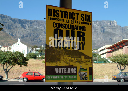 ANC Cartellone elettorale Table Mountain Città del Capo Sud Africa RSA African National Congress Thabo Mbeki Party Foto Stock