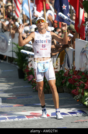 Triathlet Chris Lieto (USA) durante l'Ironman World Championship in Kailua-Kona Hawaii USA Foto Stock