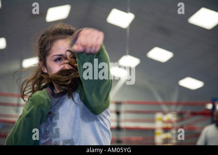 Pugili il treno per le Olimpiadi a noi Olympic Education Centre Foto Stock