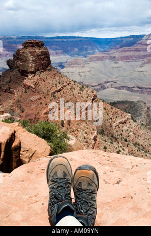 Scarpe da trekking al Grand Canyon, Arizona, Stati Uniti d'America Foto Stock