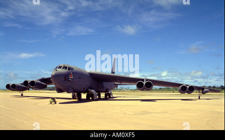 Boeing B52 Bomber distribuito ai Territori britannici dell'Oceano Indiano Diego Garcia Foto Stock