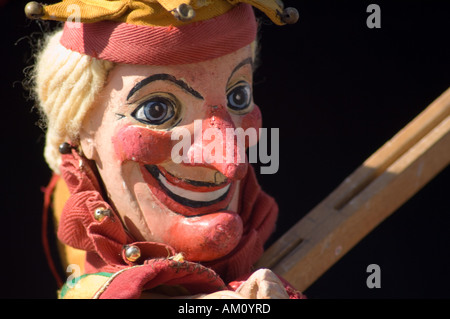 Close up del punzone carattere alla sesta annuale aberystwyth punch e judy festival Agosto weekend festivo Foto Stock