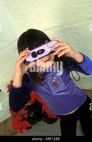 Ragazza con la fotocamera Foto Stock