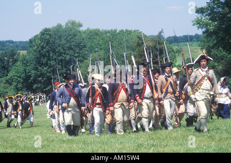 Guerra rivoluzionaria Rievocazione Storica Freehold NJ 218th anniversario della battaglia di Monmouth Monmouth Battlefield parco dello stato Foto Stock