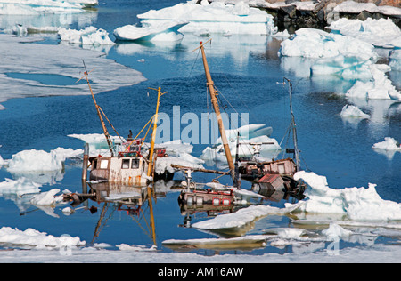 Nave-cimitero, baia di Disko, Ilulissat, Danmark Foto Stock