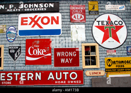 Segni di antico fienile su Camden Maine Foto Stock