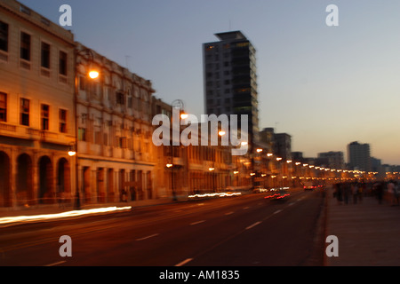 Il Malecon al tramonto Havana Cuba Foto Stock