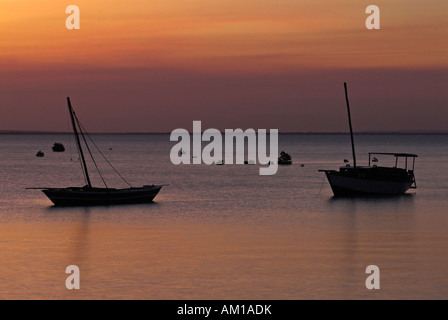 Barche da pesca a Ibo Island Isole Quirimbas, Mozambico, Africa Foto Stock