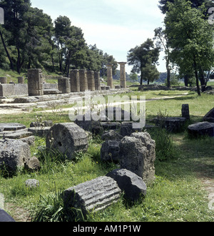 Geografia / viaggio, Grecia, Olimpia, scavi, Tempio di Hera, costruito: Circa 600 AC, Foto Stock