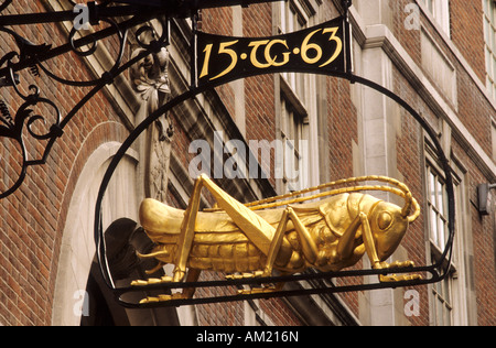 Lombard Street Martins Bank segno grasshopper Foto Stock