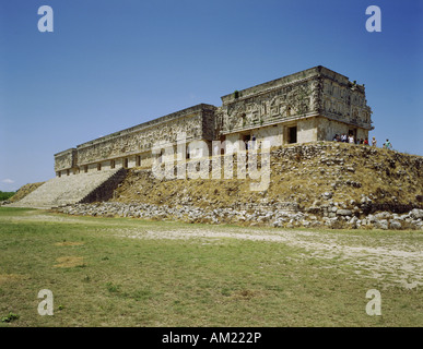 "Geografia / viaggi, Messico, Yucatan, Uxmal, 'Palacio Del Goberandor' Palace, il Palazzo del Governatore, costruito circa 900 BC, BU Foto Stock