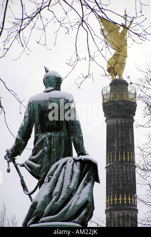 Berlino la Colonna della Vittoria e Bismarck Memorial, il Tiergarten di Berlino, Germania Foto Stock