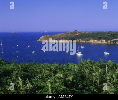 Geografia / viaggi, Francia, Bretagna, paesaggi, barche nella baia di Morlaix, departement Finisterre, paesaggio, costa, coastlin Foto Stock