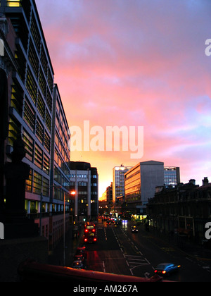 Farringdon Londra Tramonto Foto Stock
