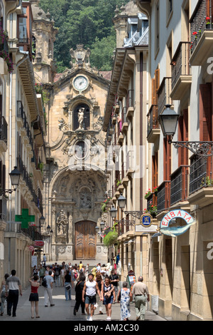 Basilica de Santa Maria nel quartiere vecchio ( Parte Vieja), San Sebastian (Donostia), Paesi Baschi Foto Stock