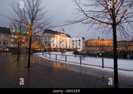 Danimarca, Copenaghen, Kongens Nytorv a Natale. Foto Stock