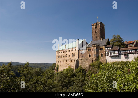 Il castello di Wartburg, Eisenach, Turingia, Germania Foto Stock