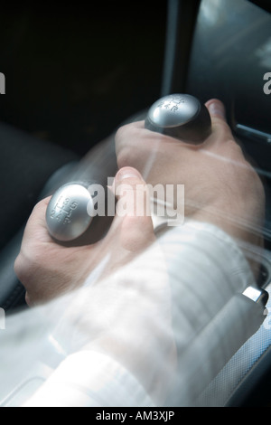 " Il lato sinistro del cambio di marcia in guida a destra car" Foto Stock