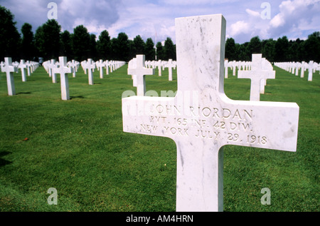 Francia, Aisne, regione Tardenois, Fere en Tardenois, il cimitero americano Oise Aisne Foto Stock