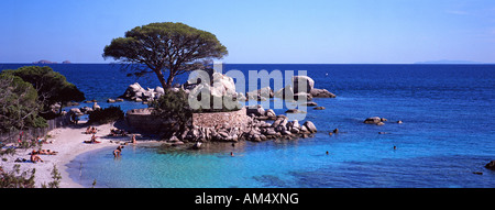 Corsica Porto Vecchio, la spiaggia di Palombaggia Foto Stock