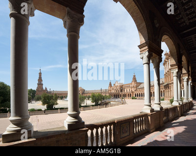 Plaza de Espana, il Parco Maria Luisa, Siviglia, in Andalusia, Spagna Foto Stock
