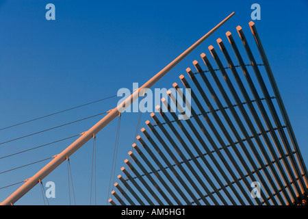 Santiago Calatrava Milwaukee Art Museum Quadracci Pavilion MAM sul Lago Michigan WI Wisconsin. Dettaglio del Burke brise soleil. Foto Stock