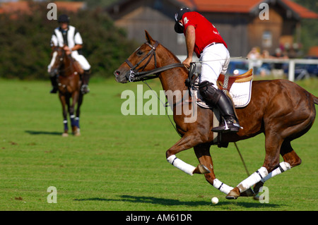 Giocatore di polo, Polo torneo, Berenberg Alta meta Trophy 2007, Thann, Holzkirchen, Alta Baviera, Baviera, Germania Foto Stock