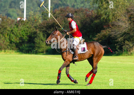 Giocatore di polo, Polo torneo, Berenberg Alta meta Trophy 2007, Thann, Holzkirchen, Alta Baviera, Baviera, Germania Foto Stock