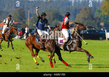 Giocatore di polo, Polo torneo, Berenberg Alta meta Trophy 2007, Thann, Holzkirchen, Alta Baviera, Baviera, Germania Foto Stock