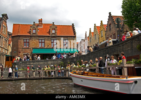 Al Rozenhoedkai, Brugge, Fiandre, in Belgio Foto Stock