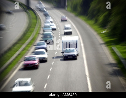 Vacanza traffico sulla A1 M Hertfordshire stretch UK Foto Stock