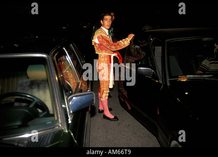 Algeciras torero el gallito de Tarifa lasciando dopo la sua corrida Foto Stock