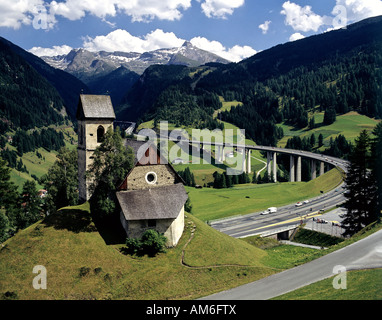 Obernberger Bruecke vicino a Gries, autostrada del Brennero, Tirolo, Austria Foto Stock