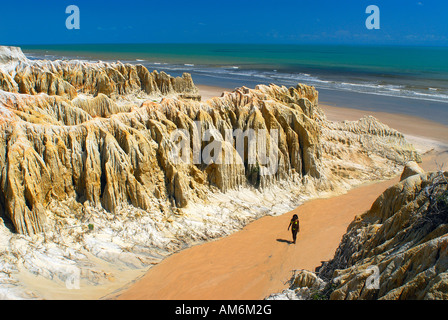 Il Brasile, Stato di Ceará, la Gola del Diavolo (Garganta do Diabo) vicino a Canoa Quebrada Foto Stock