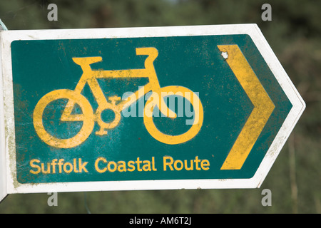 Suffolk Coastal Route segno di direzione Foto Stock