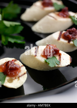 Pollo boudin blanc tartine gourmet food editoriale Foto Stock