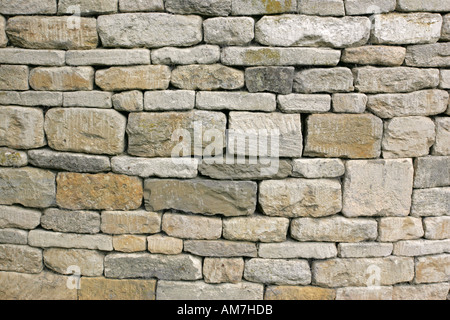 Bellissimo e tipico di nuova costruzione Cotswold Oolitic calcare muro a secco UK GB Inghilterra Foto Stock