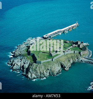 St Patrick s isle e castello di buccia di Isola di Man Regno Unito vista aerea Foto Stock