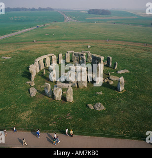 Stonehenge sito Patrimonio Mondiale Salisbury Plain WILTSHIRE REGNO UNITO vista aerea Foto Stock