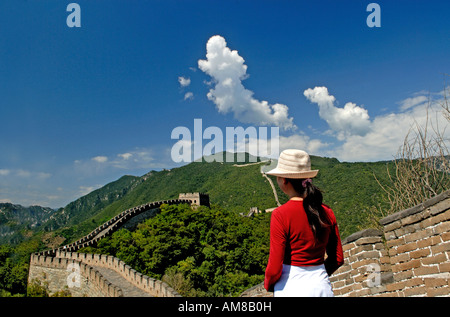 La Grande Muraglia a Mutianyu Cina Foto Stock