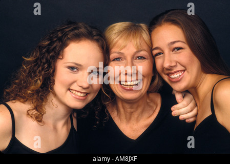 Madre con le figlie, ritratto Foto Stock