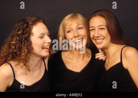 Madre con le figlie, ritratto Foto Stock