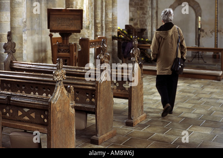 All interno della chiesa a Binham NORFOLK REGNO UNITO Foto Stock