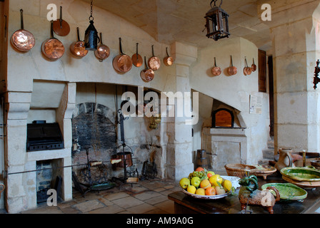 Francia, Calvados, Chateau de Vandeuvre, cucine Foto Stock