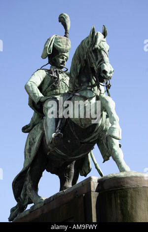 La statua di Carlo William paletta Tempest Stewart (Marchese di Londonderry) sulla Piazza del Mercato di Durham, Inghilterra. Foto Stock