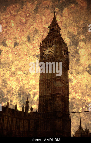 Il Big Ben e il Parlamento Westminster Londra Inghilterra illustrazione Foto Stock