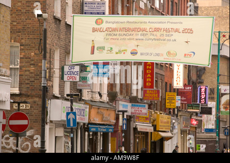 Brick Lane Londra home per una comunità asiatica Foto Stock