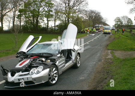 Naseem Hameds caduto Mercedes SLR Foto Stock