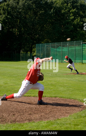 Una partita di baseball Foto Stock